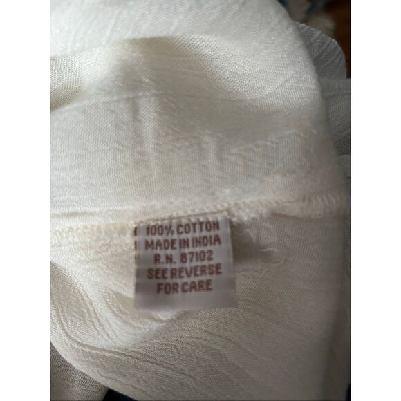 Magazine Peasant Cream Crochet Square Neck Short Sleeve Top Women’s Medium NWT - Picture 8 of 10